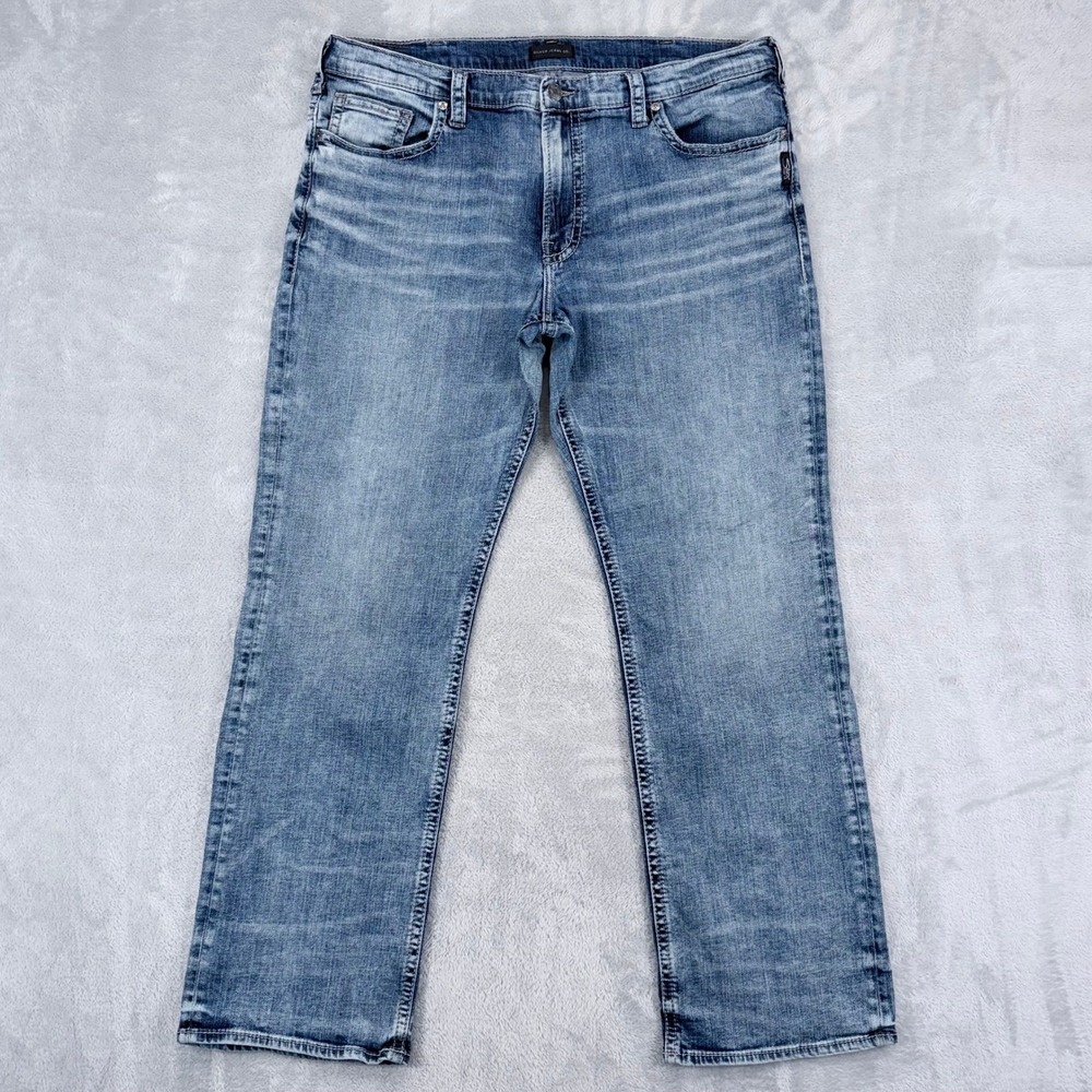 Silver Jeans Gordie Jeans Men 40x32 Blue Loose Relxed Straight Denim Medium Wash
